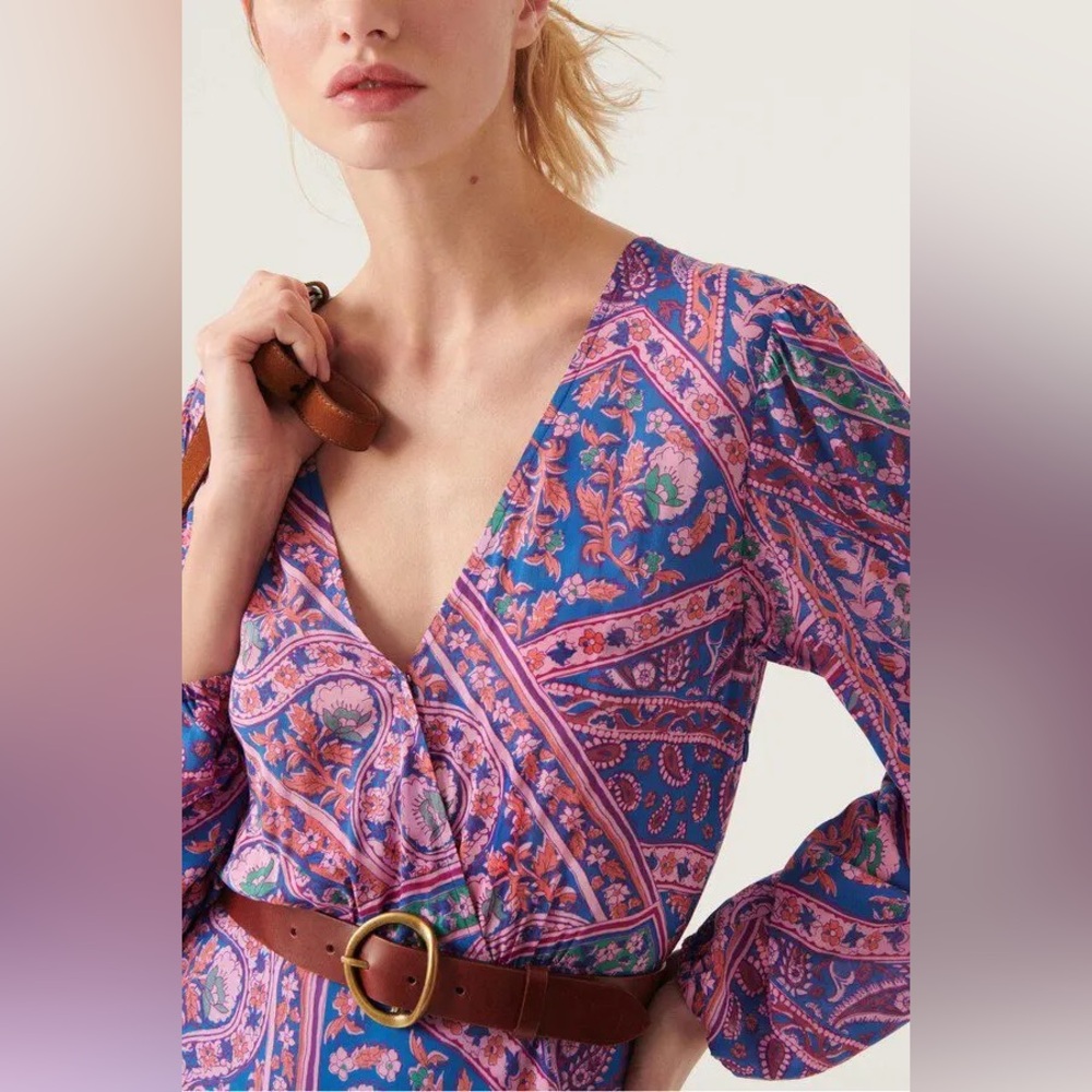 BA&SH Frankie Paisley Midi Dress - Picture 10 of 11